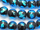 [Video] Lampwork Beads Round 12mm [Light Blue] half or 1strand beads (aprx.14inch/35cm)