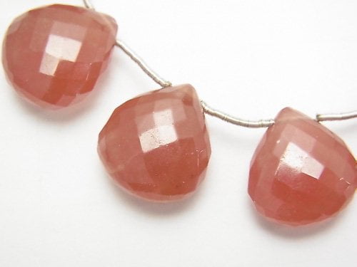 Chestnut Shape, Faceted Briolette, One of a kind, Rhodochrosite One of a kind