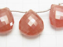 [Video] [One of a kind] High Quality Peru Rhodochrosite AAA Chestnut Faceted Briolette 1strand beads (aprx.4inch / 11cm) NO.5