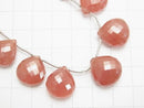 [Video] [One of a kind] High Quality Peru Rhodochrosite AAA Chestnut Faceted Briolette 1strand beads (aprx.4inch / 11cm) NO.5