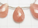 [Video] [One of a kind] High Quality Peru Rhodochrosite AAA - AAA- Pear shape Faceted Briolette 1strand beads (aprx.4inch / 11cm) NO.6