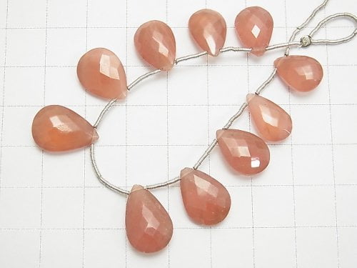 [Video] [One of a kind] High Quality Peru Rhodochrosite AAA - AAA- Pear shape Faceted Briolette 1strand beads (aprx.4inch / 11cm) NO.8