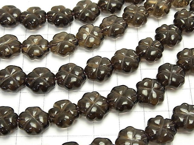 Smoky Quartz AAA Clover 12x12x6mm 1/4 or 1strand beads (aprx.15inch/38cm)