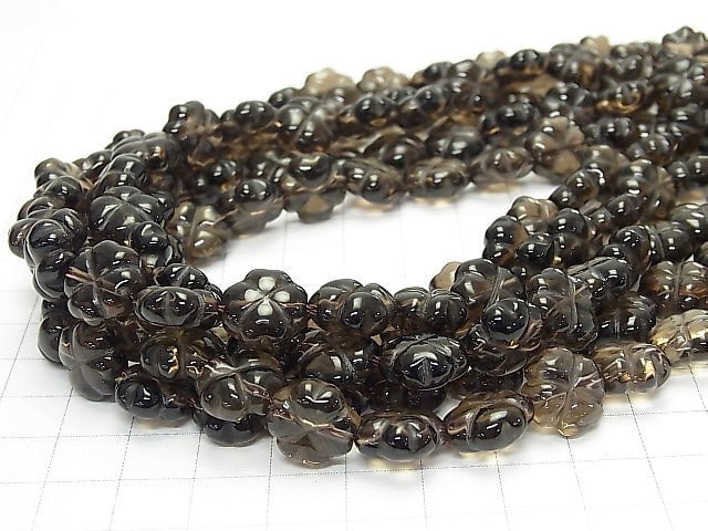 Smoky Quartz AAA Clover 12x12x6mm 1/4 or 1strand beads (aprx.15inch/38cm)