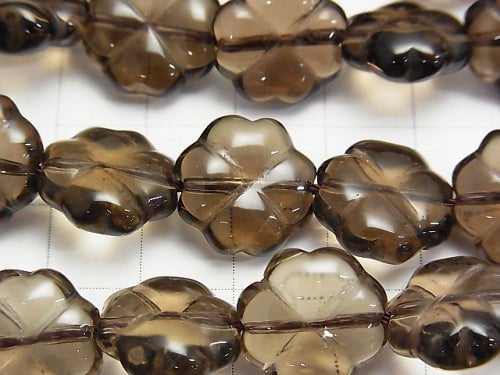 Smoky Quartz AAA Clover 14x14x5mm 1/4 or 1strand beads (aprx.15inch/38cm)