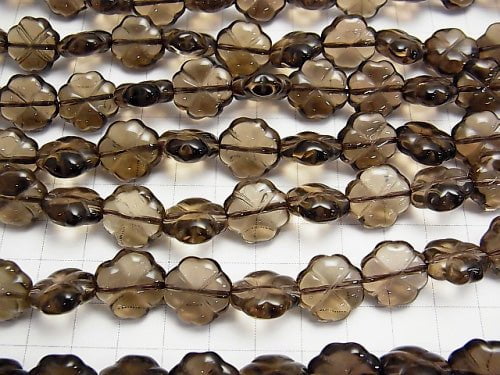 Smoky Quartz AAA Clover 14x14x5mm 1/4 or 1strand beads (aprx.15inch/38cm)