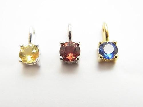 [Video] Silver925 Charm, Pendant Frame Round Faceted 4mm No Coating 1pc