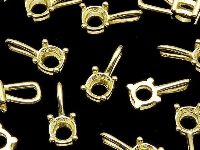 [Video] Silver925 Charm, Pendant Frame Round Faceted 4mm, 18KGP 1pc