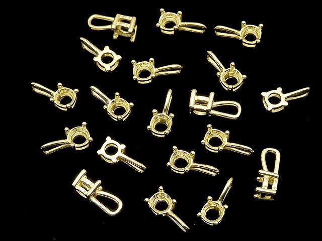 [Video] Silver925 Charm, Pendant Frame Round Faceted 4mm, 18KGP 1pc