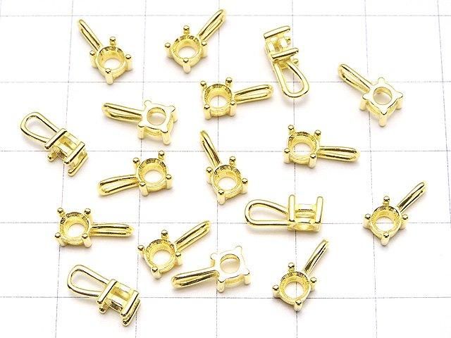[Video] Silver925 Charm, Pendant Frame Round Faceted 4mm, 18KGP 1pc