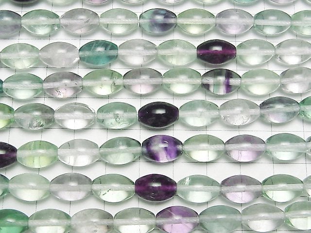 Multicolor Fluorite AAA - Rice 12 x 8 x 8 mm half or 1 strand beads (aprx.15 inch / 37 cm)