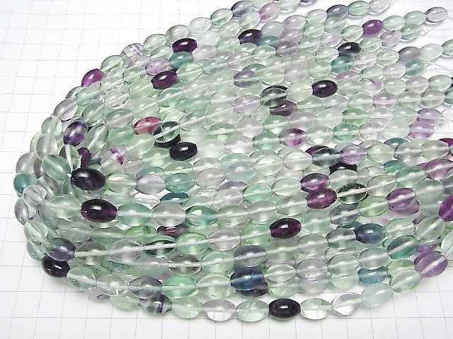 Multicolor Fluorite AAA - Rice 12 x 8 x 8 mm half or 1 strand beads (aprx.15 inch / 37 cm)