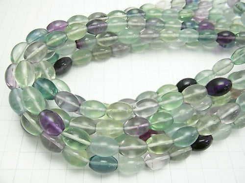 Multicolor Fluorite AA ++ Rice 14 x 10 x 10 mm half or 1 strand beads (aprx. 15 inch / 38 cm)