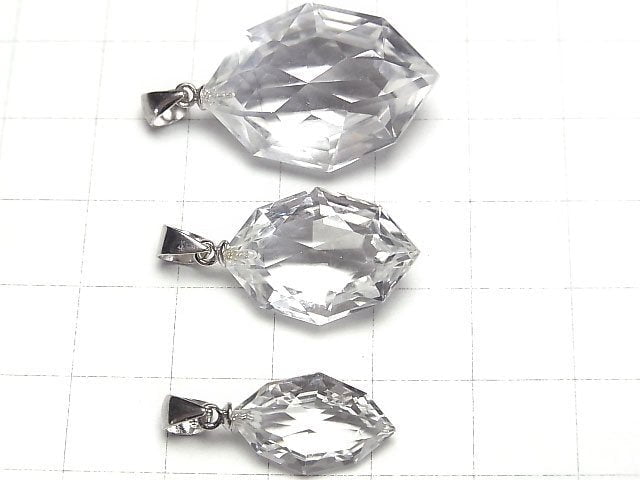 [Video]High Quality Crystal AAA Multiple Facets Faceted Pendant [SS][S][M] Silver925