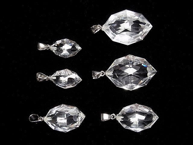 [Video]High Quality Crystal AAA Multiple Facets Faceted Pendant [SS][S][M] Silver925