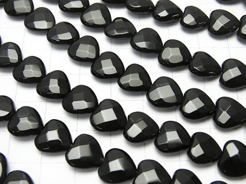 Onyx AAA Vertical Hole Heart cut 10x10x4mm half or 1strand beads (aprx.15inch/37cm)