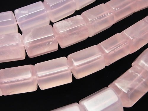 Madagascar Rose Quartz AA ++ 6 Faceted Tube [M size] half or 1 strand beads (aprx.15 inch / 38 cm)