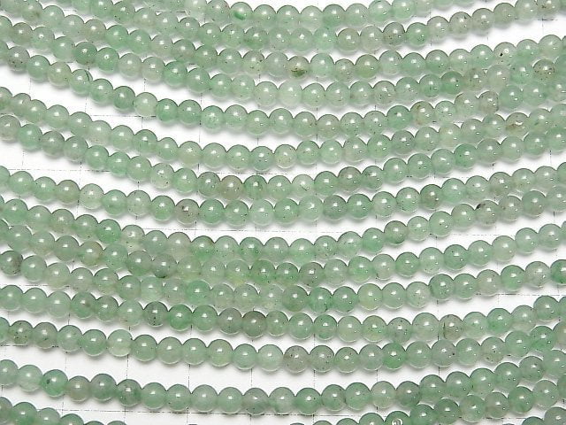 GreenAventurine Round 4mm 1strand (aprx.14inch/35cm)