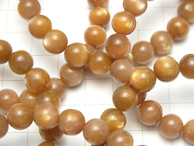 1strand $13.99! Silver Sheen Brown Moonstone AAA - Round 8mm 1strand (Bracelet)