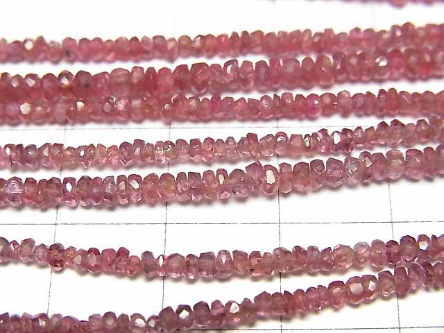 [Video]High Quality Red Spinel AA++ Faceted Button Rondelle half or 1strand beads (aprx.15inch/38cm)