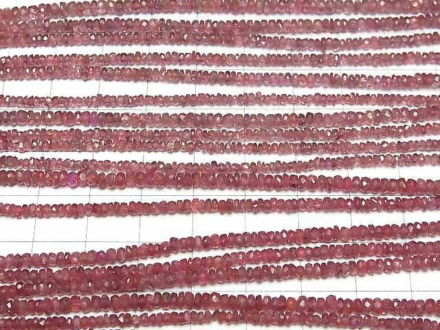 [Video]High Quality Red Spinel AA++ Faceted Button Rondelle half or 1strand beads (aprx.15inch/38cm)