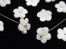 [Video]Mother of Pearl MOP White Flower [10mm][12mm][15mm] Center Hole 4pcs