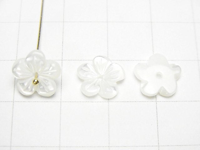 [Video]Mother of Pearl MOP White Flower [6mm][8mm][10mm][12mm][14mm] Center Hole 4pcs
