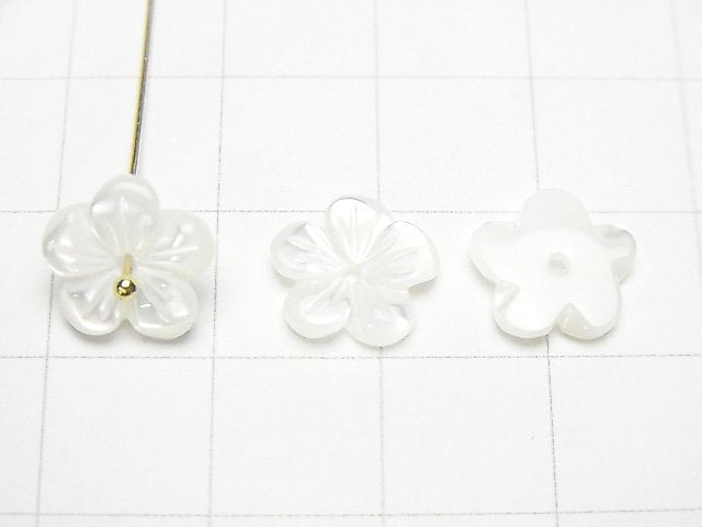 [Video]Mother of Pearl MOP White Flower [6mm][8mm][10mm][12mm][15mm] Center Hole 4pcs