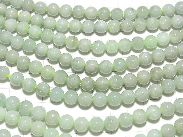 Burma Jadeite AA + Round 8 mm [2 mm hole] half or 1 strand beads (aprx.15 inch / 37 cm)