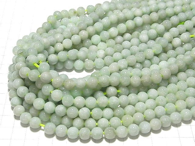 Burma Jadeite AA + Round 8 mm [2 mm hole] half or 1 strand beads (aprx.15 inch / 37 cm)