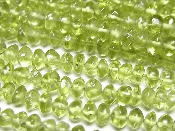 [Video]Peridot AA+ Roundel 1strand beads (aprx.14inch/34cm)