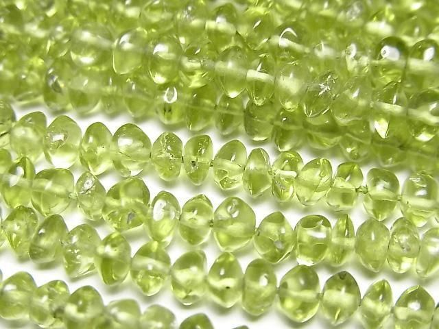 [Video]Peridot AA+ Roundel 1strand beads (aprx.14inch/34cm)