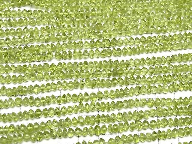 [Video]Peridot AA+ Roundel 1strand beads (aprx.14inch/34cm)