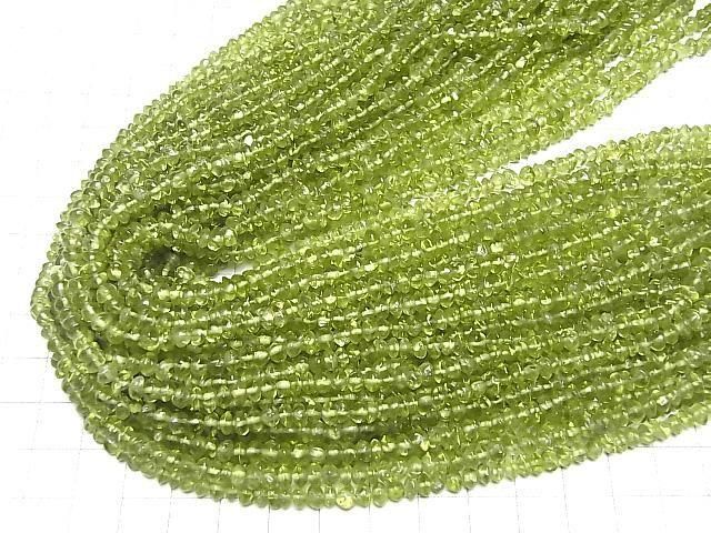 [Video]Peridot AA+ Rondelle 1strand beads (aprx.14inch/34cm)
