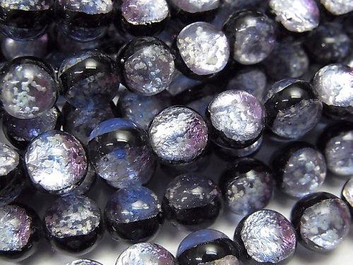 Lampwork Beads Round 8mm [Purple/Luminous type] 1/4 or 1strand beads (aprx.15inch/36cm)