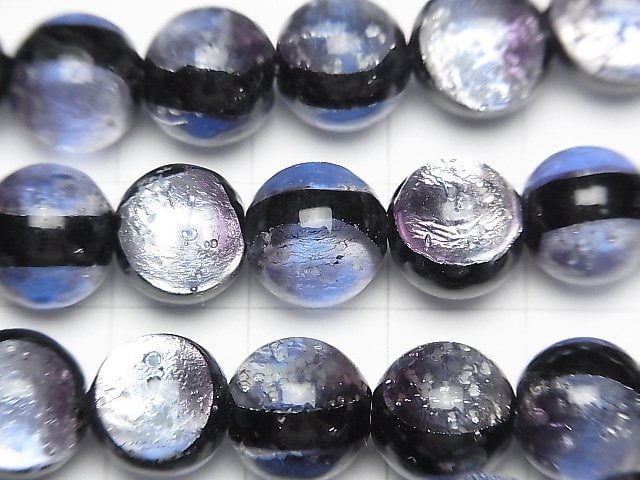 [Video] Lampwork Beads Round 10mm [Purple] 1/4 or 1strand beads (aprx.14inch/35cm)