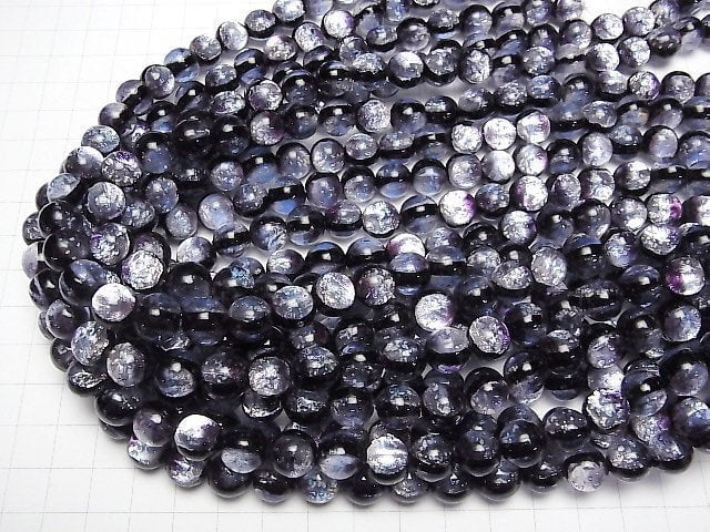 [Video] Lampwork Beads Round 10mm [Purple/Luminous type] 1/4 or 1strand beads (aprx.14inch/34cm)