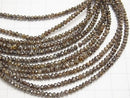 High Quality Brown Diamond Faceted Button Rondelle 10pcs or 1strand beads (aprx.15inch / 38cm)