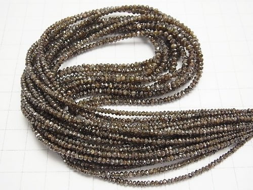 High Quality Brown Diamond Faceted Button Roundel 10pcs or 1strand beads (aprx.15inch / 38cm)