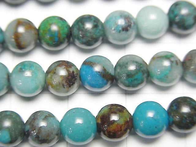 [Video]Chrysocolla AA++ Round 6mm half or 1strand beads (aprx.15inch/38cm)