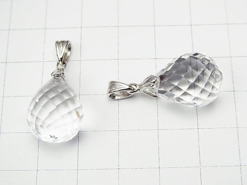 [Video] High Quality Crystal AAA Faceted Drop Pendant 18 x 13 x 13 mm Silver 925