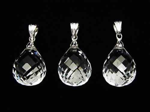 [Video] High Quality Crystal AAA Faceted Drop Pendant 18 x 13 x 13 mm Silver 925