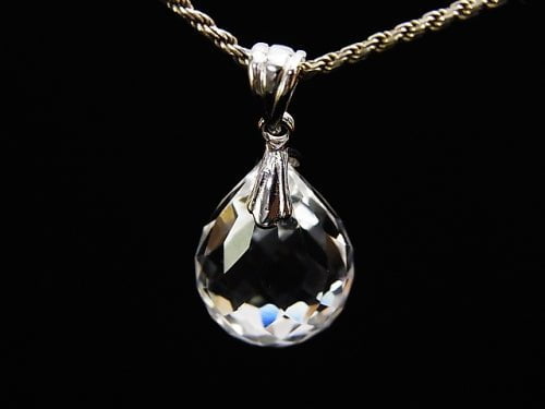 [Video] High Quality Crystal AAA Faceted Drop Pendant 18 x 13 x 13 mm Silver 925