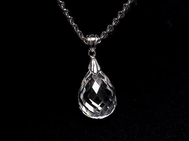 [Video] High Quality Crystal AAA Faceted Drop Pendant 18x13x13mm [Bail] Silver925 1pc