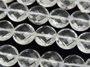 Coin, Crystal Quartz Gemstone Beads