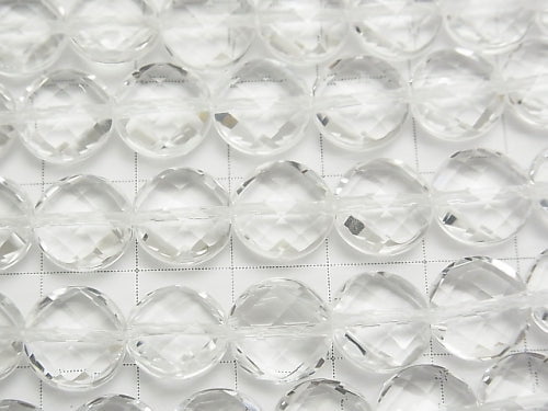 [Video] High Quality! Crystal AAA Faceted Coin 10 x 10 x 5 mm half or 1 strand beads (aprx.15 inch / 38 cm)