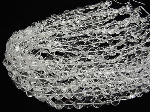 [Video] High Quality! Crystal AAA Faceted Coin 10 x 10 x 5 mm half or 1 strand beads (aprx.15 inch / 38 cm)
