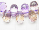 [Video] [One of a kind] High Quality Ametrine AAA Drop Faceted Briolette Bracelet NO.68