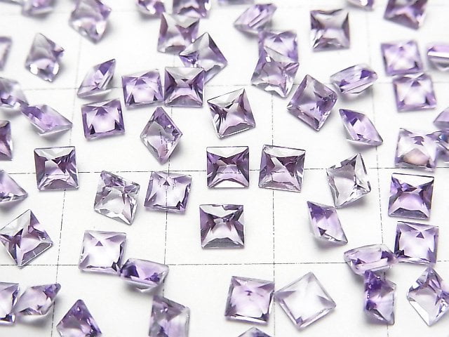 [Video] High Quality Pink Amethyst AAA Loose stone Princess Cut 4x4mm 10pcs