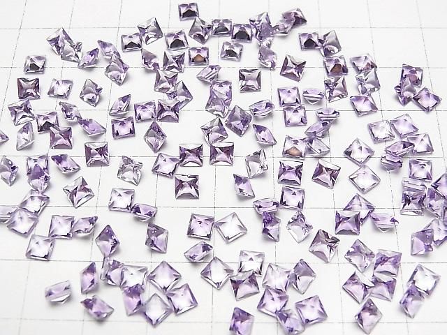 [Video] High Quality Pink Amethyst AAA Loose Stone Princess Cut 4x4mm 10pcs